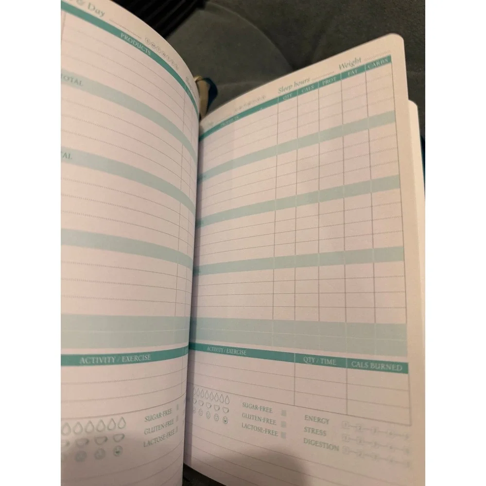 Legend Wellness Planner Journal Goal Setting Health Tracker Teal Rose Gold